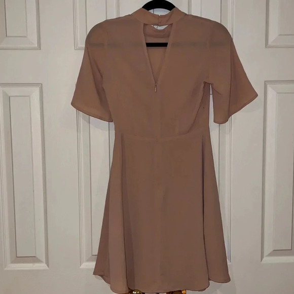 H&M Nude pink Elegant A Line Midi dress SZ  2 - Picture 4 of 16